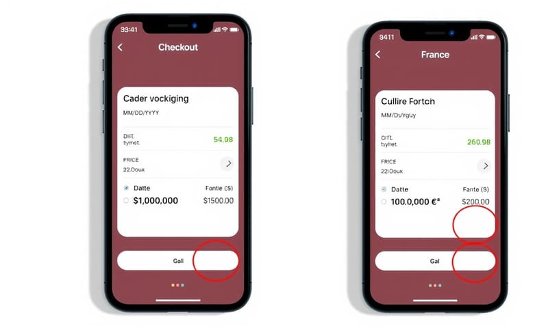 同樣是結帳頁面，不同語系下的細節差異
