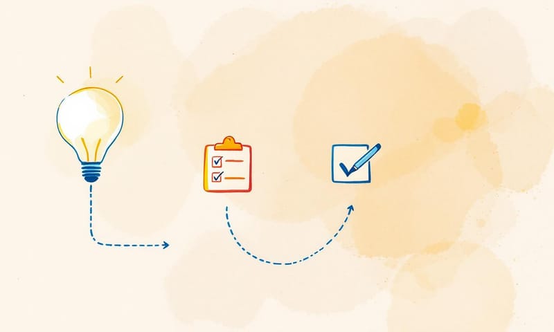 從混亂到清晰的工作流程示意