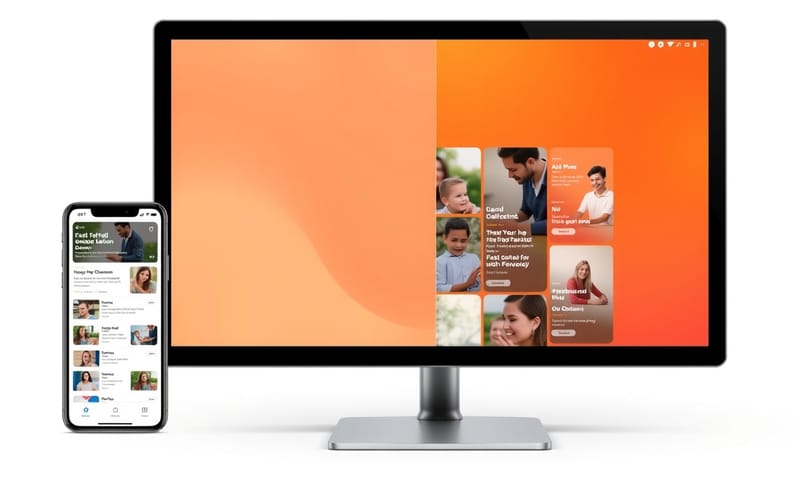 同一份 UI 程式碼，在不同裝置上的自適應呈現