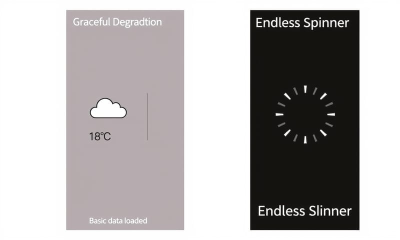 優雅降級 vs. 傳統讀取中：使用者體驗對照