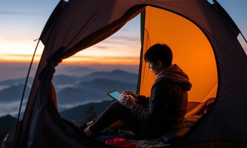 在沒有網路訊號的山區，依然能透過離線工具查閱資料，享受不被干擾的學習時光。