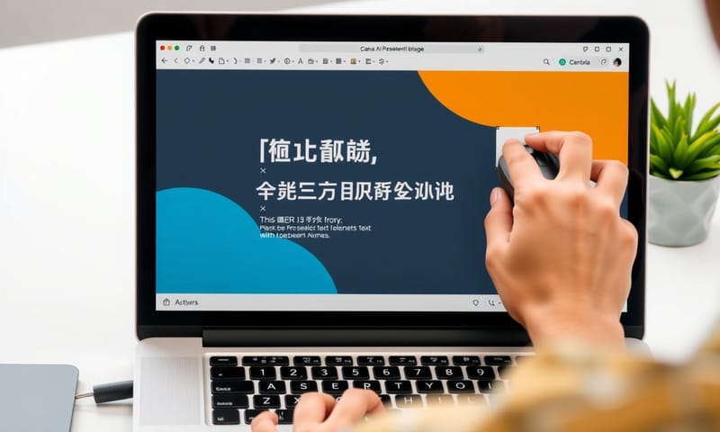 在 Canva 中手動調整由 AI 生成的簡報初稿