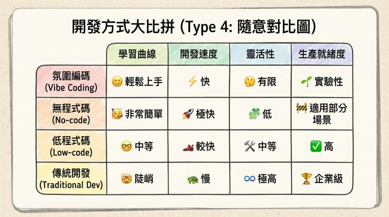 到底哪種開發法適合誰？實話實說版比較表。