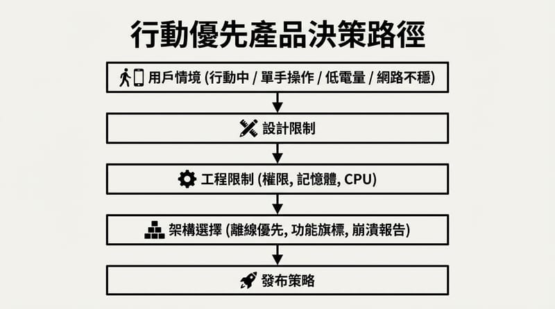 圖片1（前段）：把 mobile-first 的決策路徑畫成一張流程圖，別再靠感覺亂猜