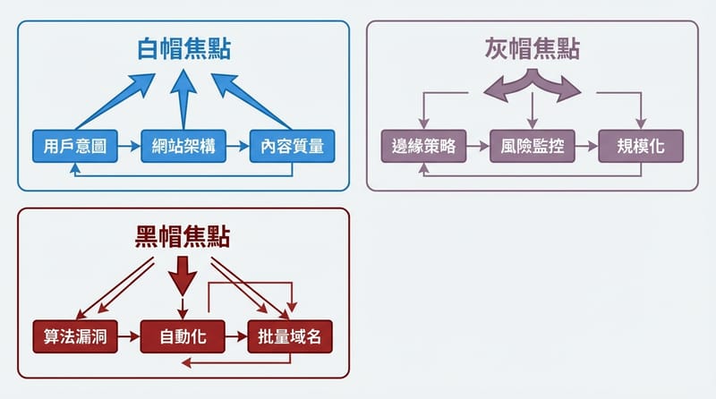 Type 3｜同樣叫 SEO，其實在忙的事情完全不同（多視角示意圖）