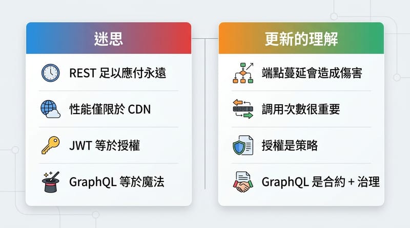 Type 5 Two-column Trend Compare：常見誤解 vs 新的理解