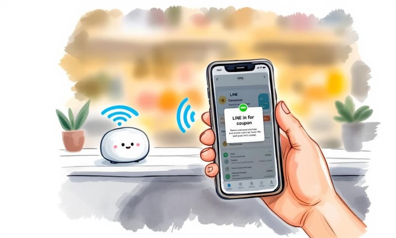 LINE Beacon 運作的概念示意圖