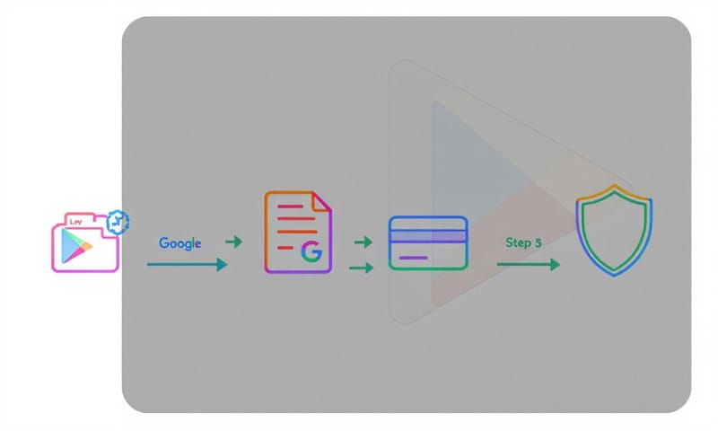 Google Play 開發者帳號註冊流程示意圖