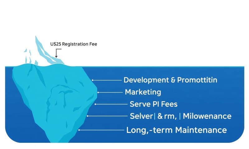 開發 App 的總成本結構：註冊費只是冰山一角