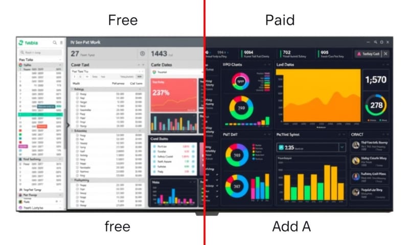 免費與付費系統的報表介面對照