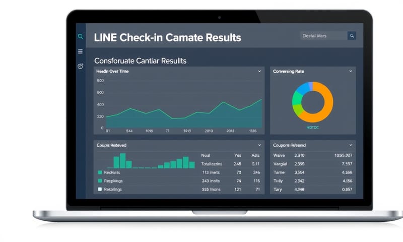 一個呈現簽到活動成效的數據儀表板，顯示簽到人數、轉換率等圖表