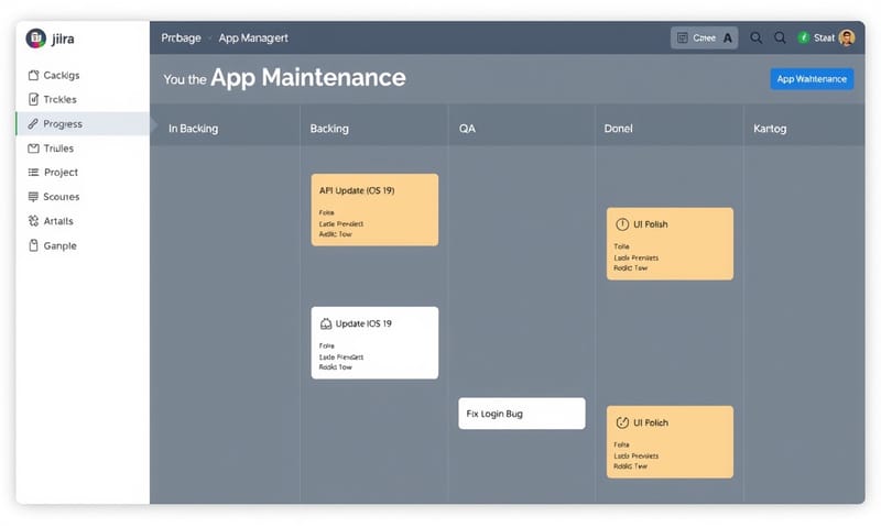 一個典型的 App 維護任務管理看板