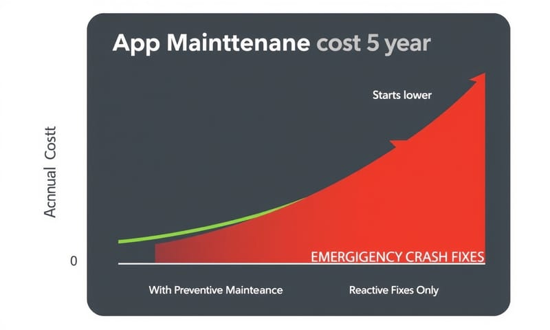 有做預防性維護 vs. 只做緊急修復的成本趨勢比較
