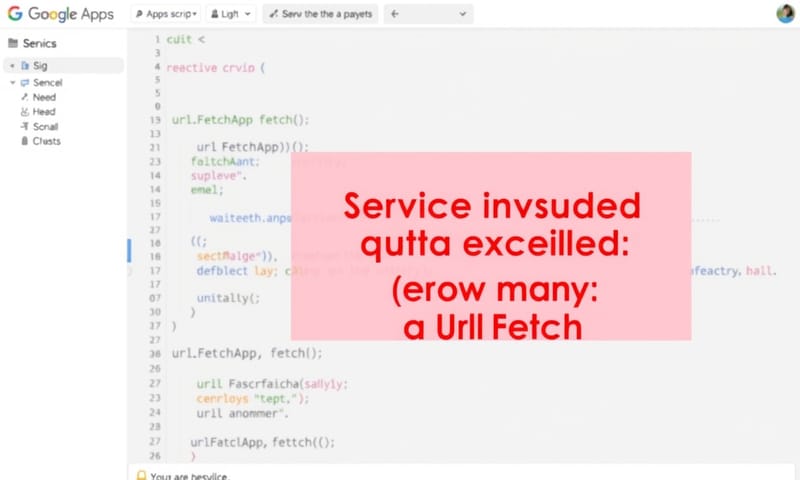 在 Apps Script 編輯器中遇到配額超限的錯誤訊息
