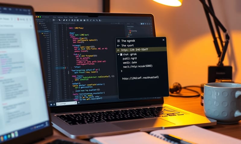圖 2：使用 ngrok 在本機進行開發測試的環境