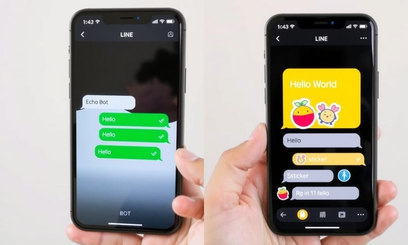 圖 3：手機上實際與 Bot 互動的結果對照