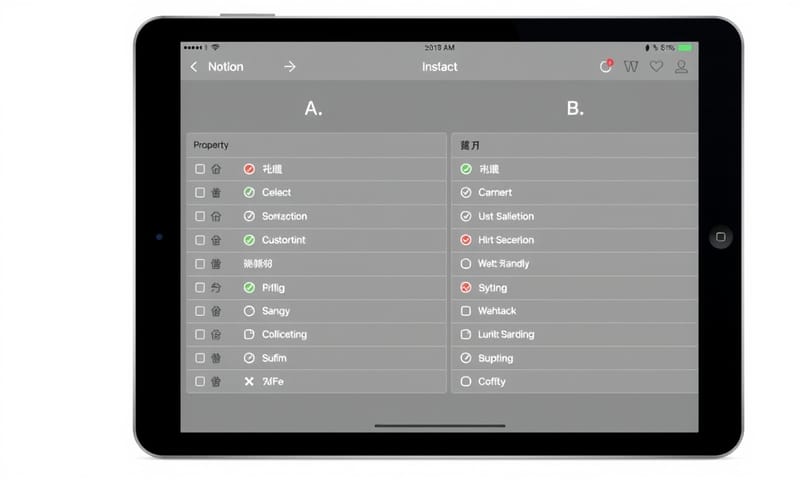 並列比較兩個物件的優缺點