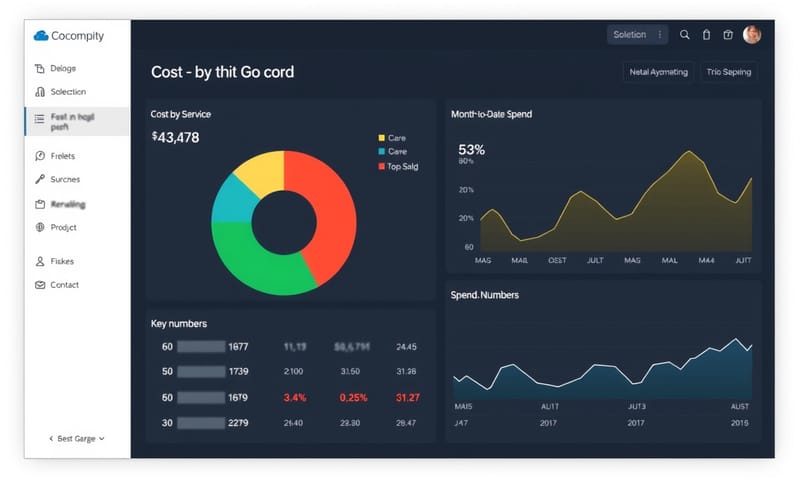 雲端後台的費用儀表板，每天看著心都在淌血