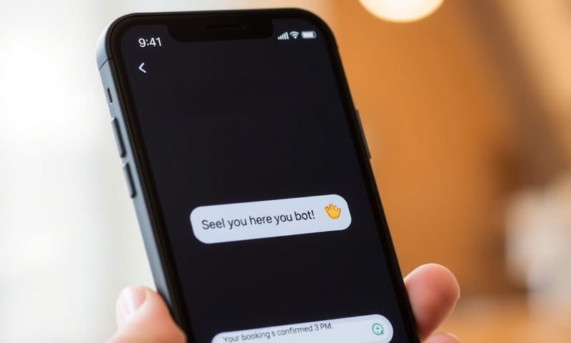 成功互動的畫面：手機上顯示來自機器人的清晰回覆