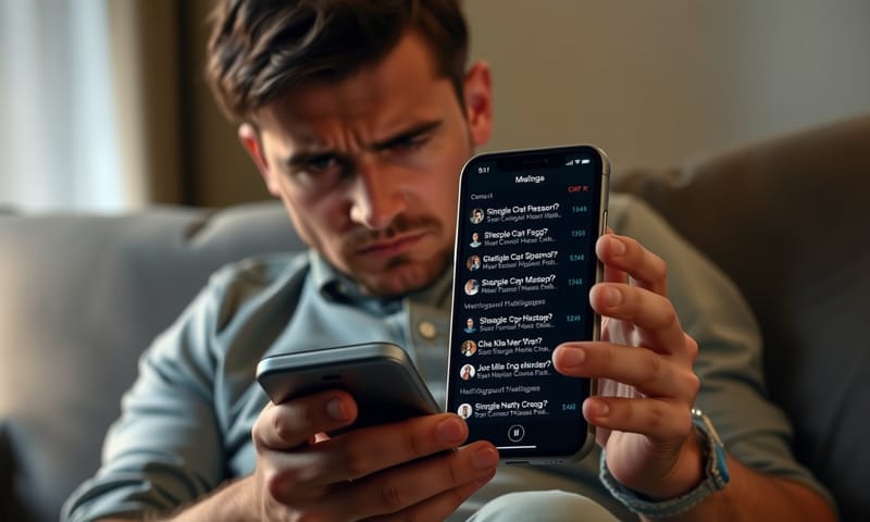 使用者因為收到太多無用訊息而感到煩躁。