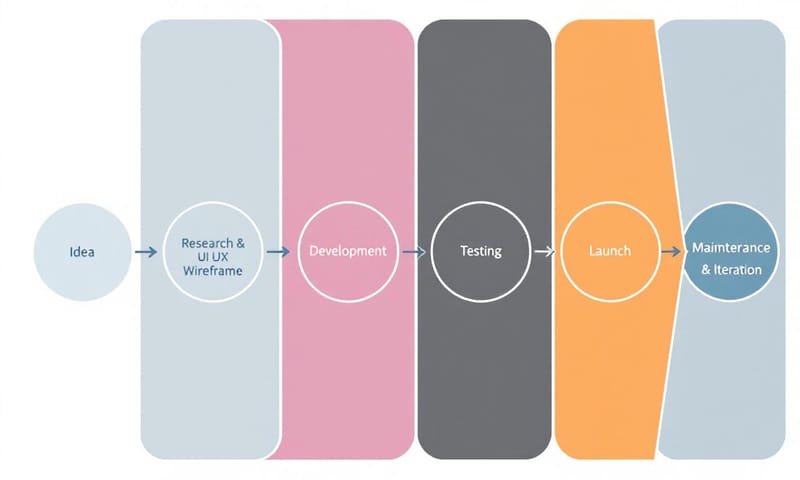 手機 App 開發的核心流程示意