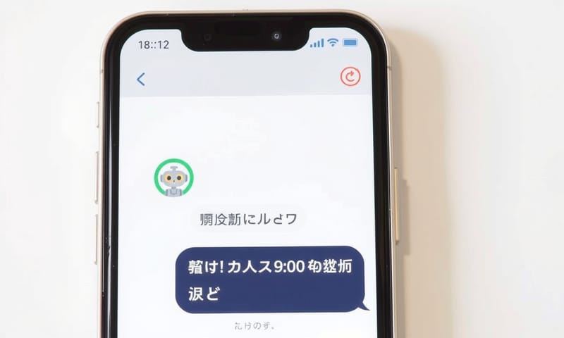 手機上實際與 LINE Bot 互動的畫面