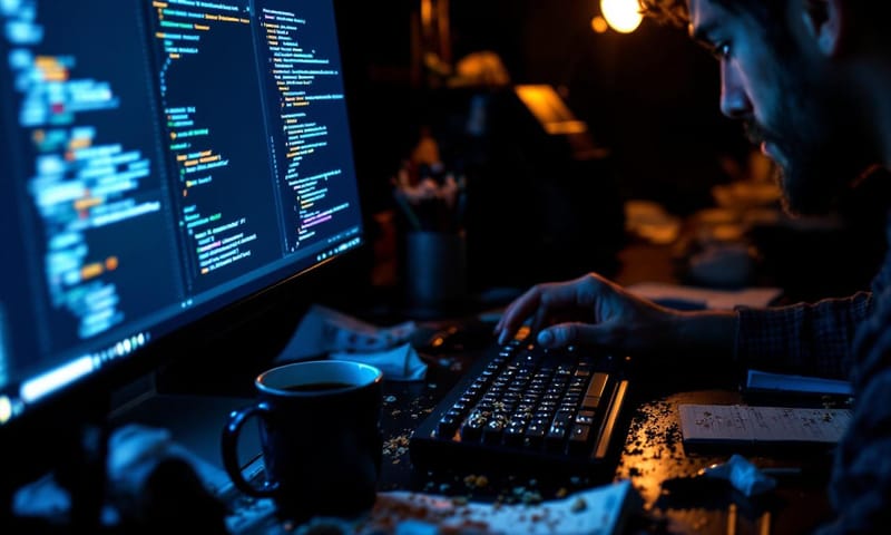 開發者的孤獨夜晚：程式碼與咖啡