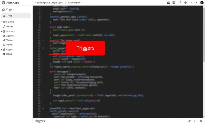 Apps Script 程式碼編輯器與觸發程序設定