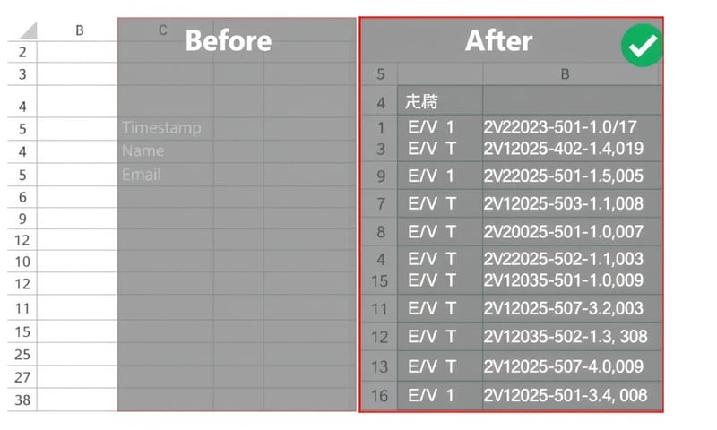 試算表自動填入報名序號前後對照