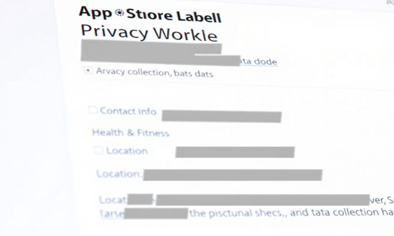 在 App Store Connect 後台填寫隱私權清單的實際畫面