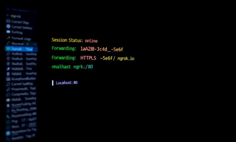 ngrok 執行中的終端機畫面