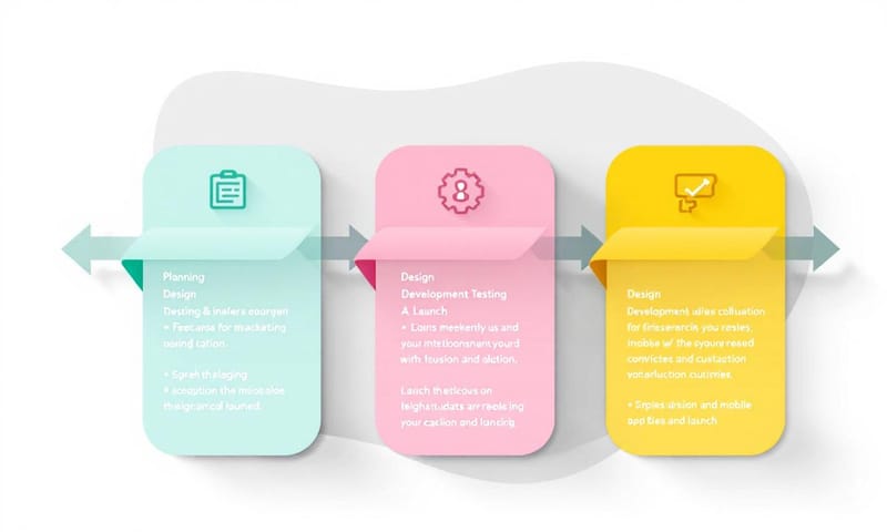 App 開發的五大階段示意圖