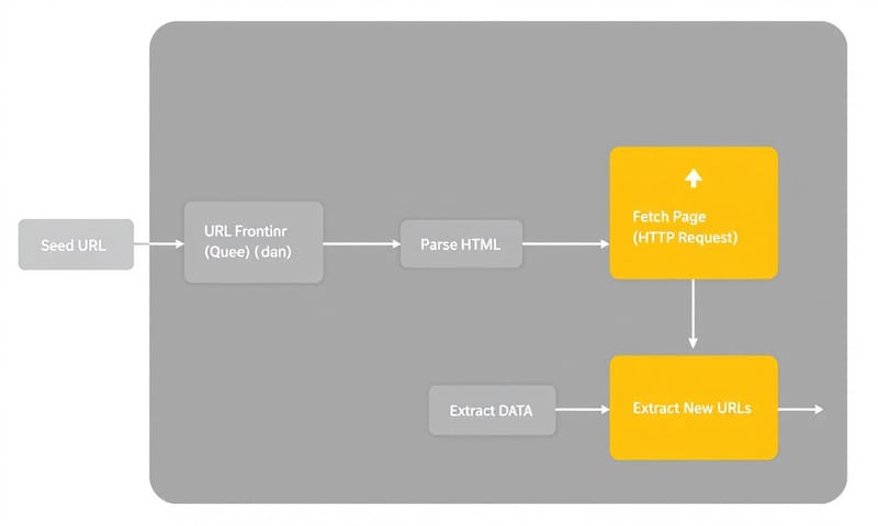 爬蟲運作流程示意圖