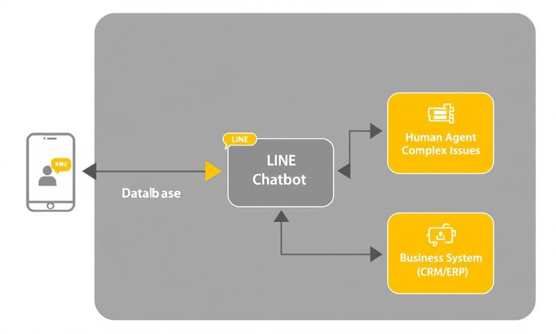 LINE Bot 運作流程示意圖