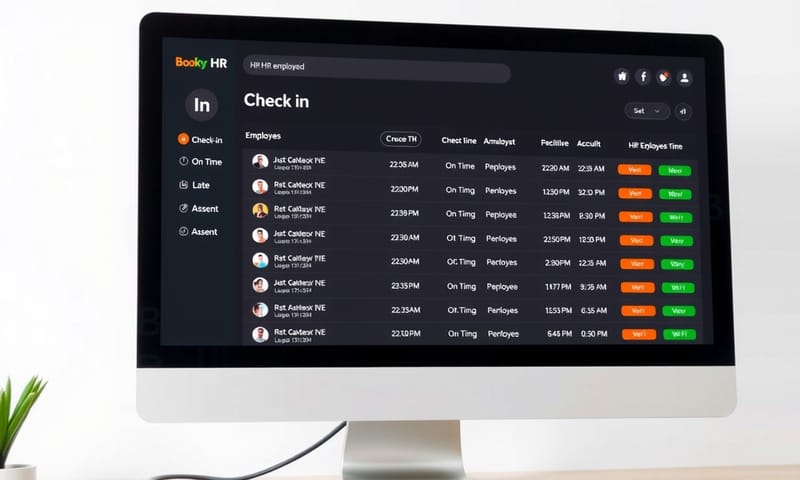 人資後台看到員工出勤紀錄的模擬畫面