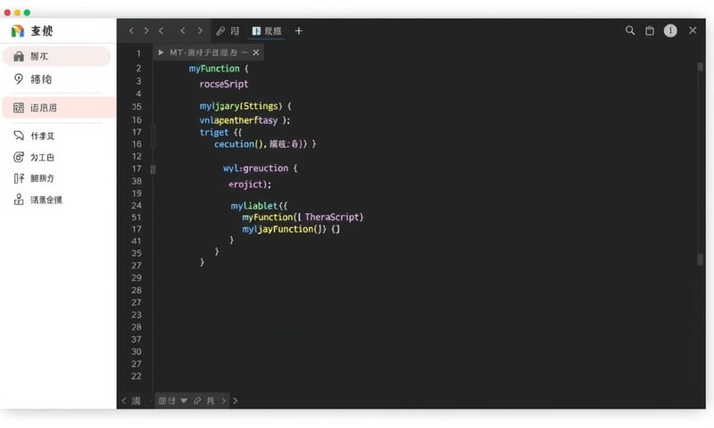 新版 Apps Script 編輯器介面，左側功能列一目了然