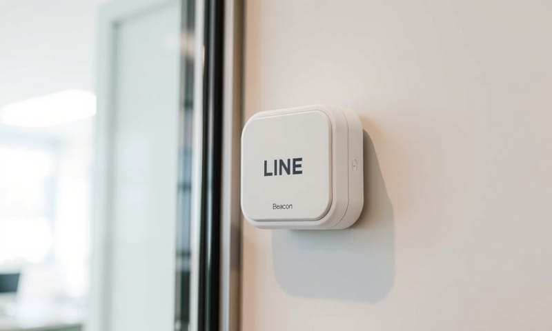 辦公室門口的 LINE Beacon 裝置
