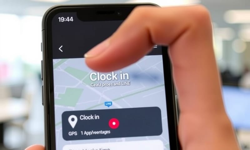手機上的LINE打卡介面