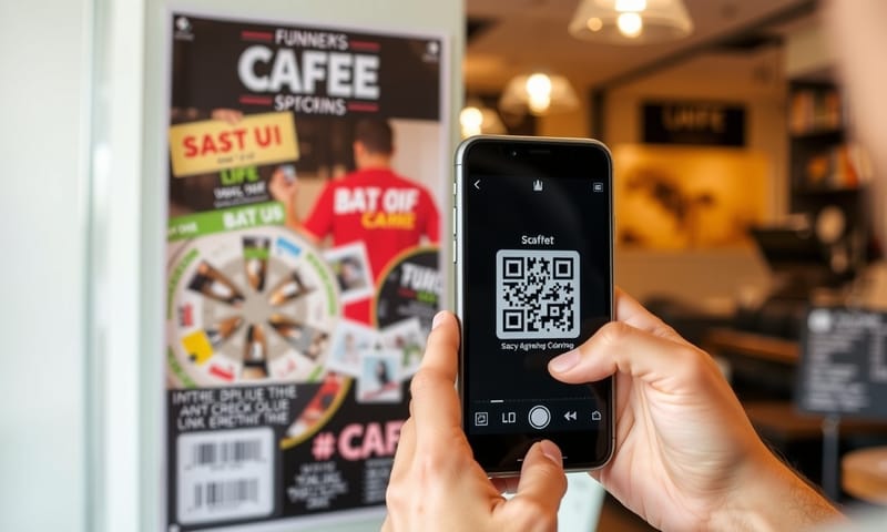 QR Code 在海報上放得太小，導致手機難以掃描。
