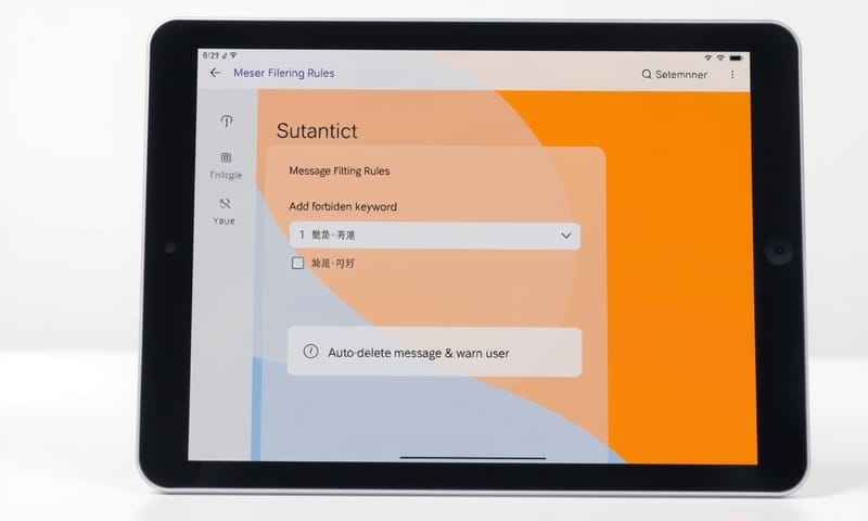 模擬機器人後台的訊息過濾設定畫面
