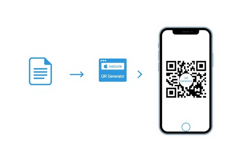 QR Code 產生器的操作示意