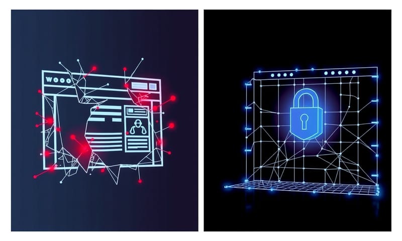應用程式安全強化前後的概念對比