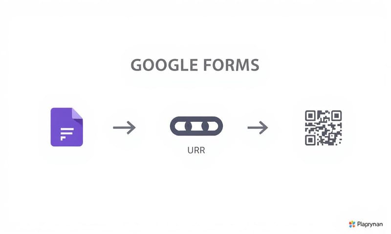 Google 表單製作 QR Code 的核心流程示意圖