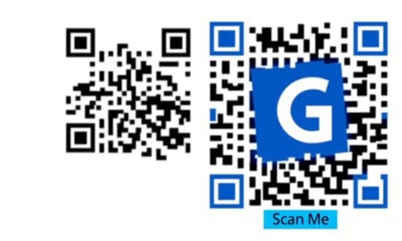 基本款與客製化 QR Code 的視覺對比。