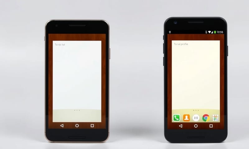 同樣的 App 在 iOS 和 Android 模擬器上的並排對照，展示跨平台開發的一致性。