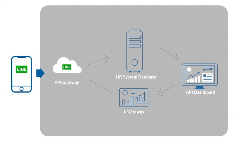 LINE 打卡資料流示意圖