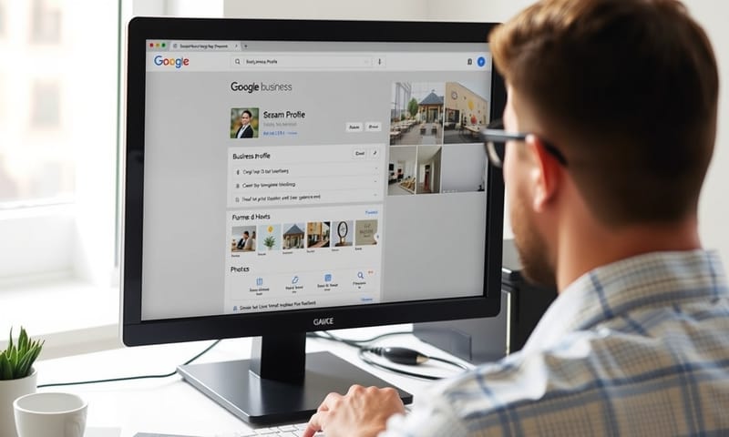 實作環境：在電腦上編輯 Google 商家檔案的後台畫面