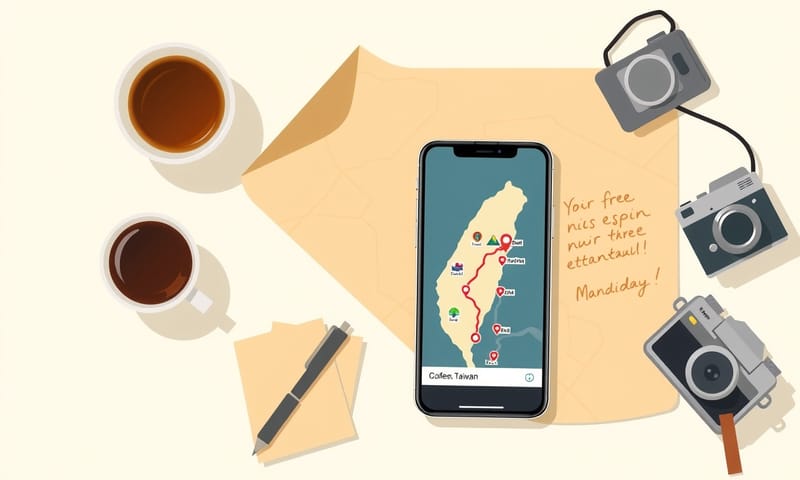 尋找免費景點的路線規劃示意圖