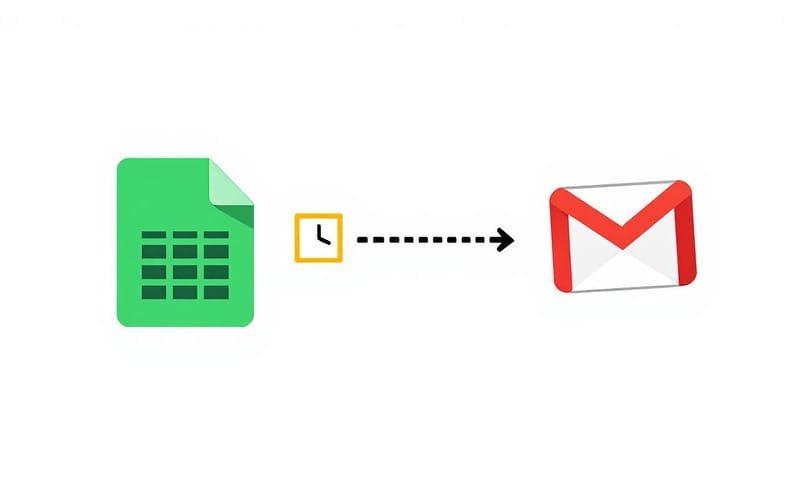 流程示意：串連 Google Sheets 與 Gmail 的自動化概念