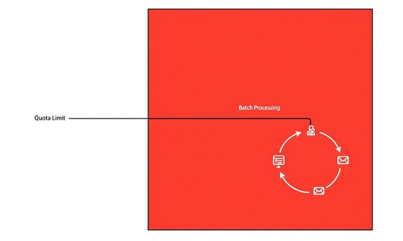 腳本執行流程示意圖：撞到配額牆就該轉彎